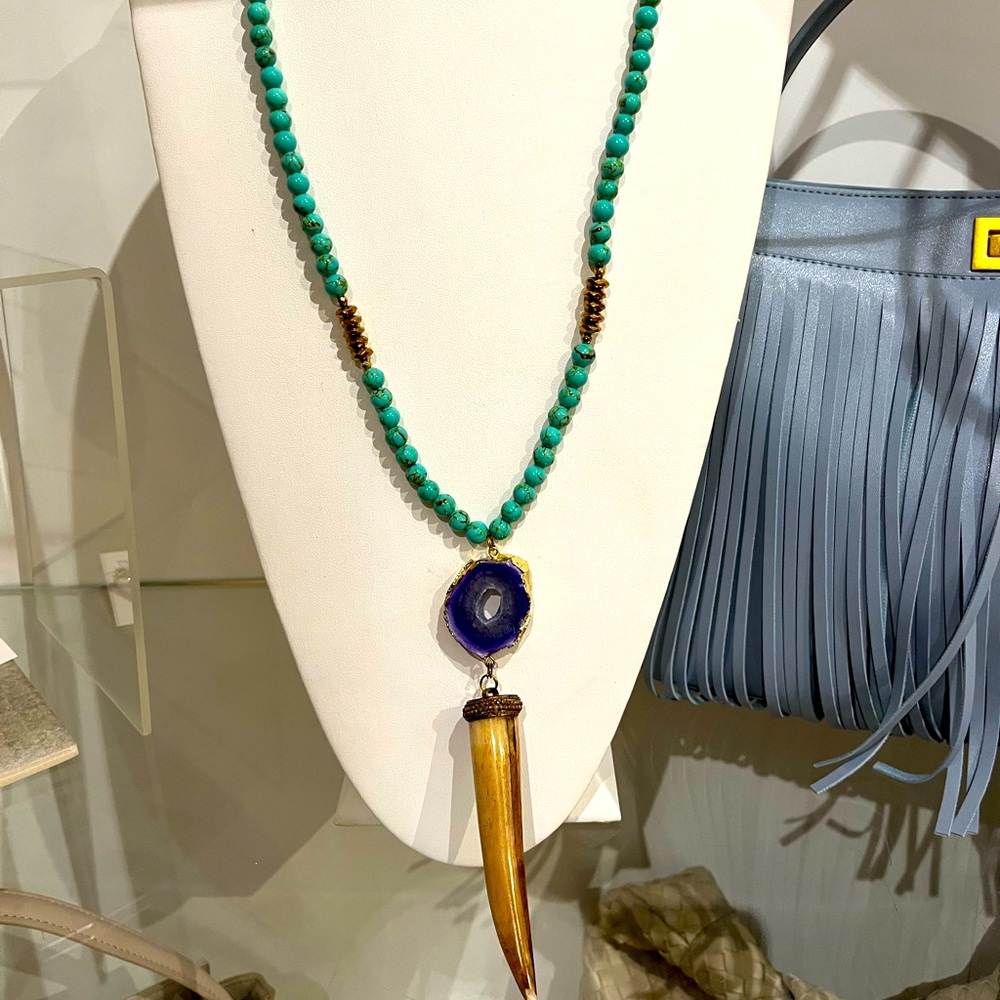 Betsy Pittard Designs Turquoise Stone Necklace, NWOT